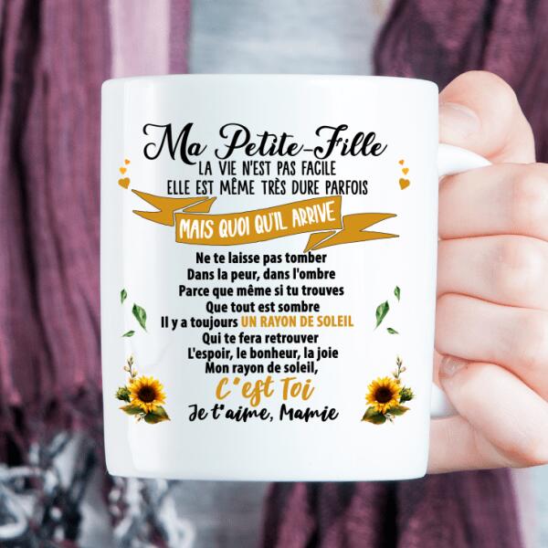 Ma petite-fille, mon rayon de soleil, je t'aime - Tasse personnalisée