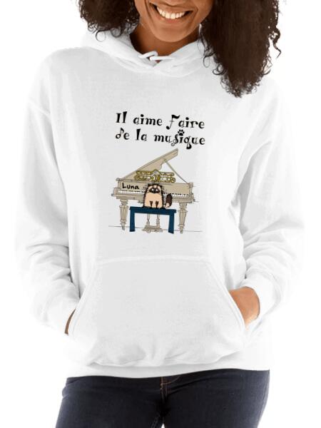 Il aime faire de la musique.. - T-shirt personnalisé