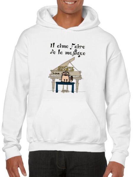 Il aime faire de la musique.. - T-shirt personnalisé