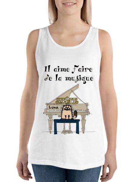 Il aime faire de la musique.. - T-shirt personnalisé