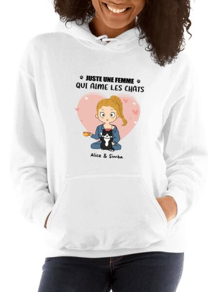 Juste une femme qui aime les chats - Noms et chats personnalisés