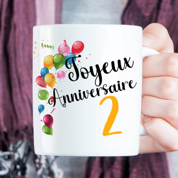 Joyeux anniversaire à mon fils - Tasse personnalisée - Age modifiable