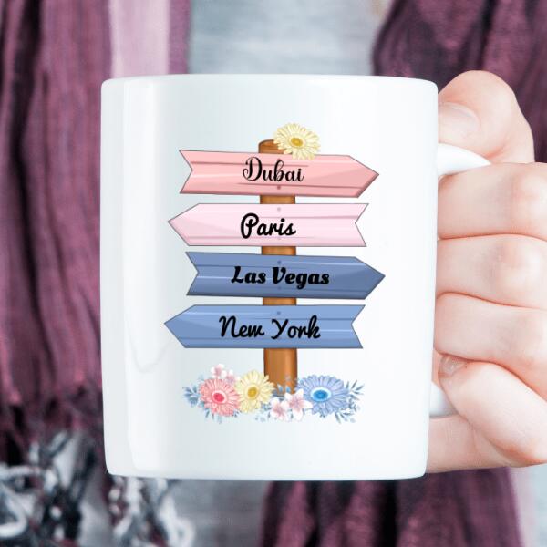 Choisir une destination avec votre meilleure amie - Tasse personnalisée