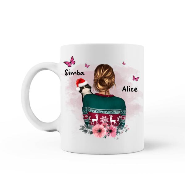 Tout ce que je veux pour Noël, C'est toi - Tasse personnalisée - Jusqu'à 2 Chats