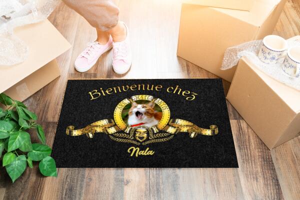 Paillasson personnalisé - Bienvenue Chez - Image personnalisée