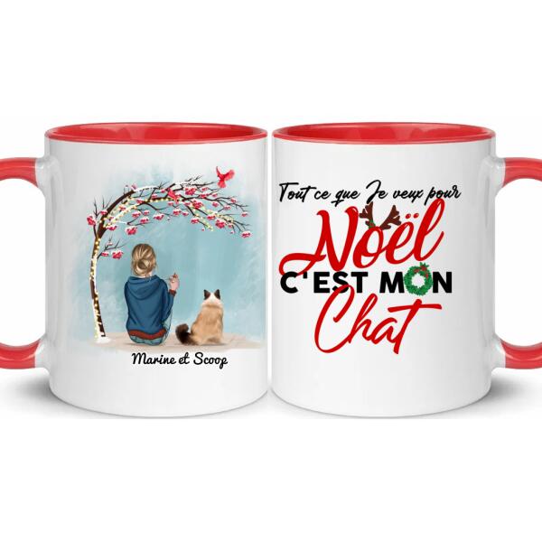 Tout ce que je veux pour Noël c'est mon chat (chien) - personnalisé