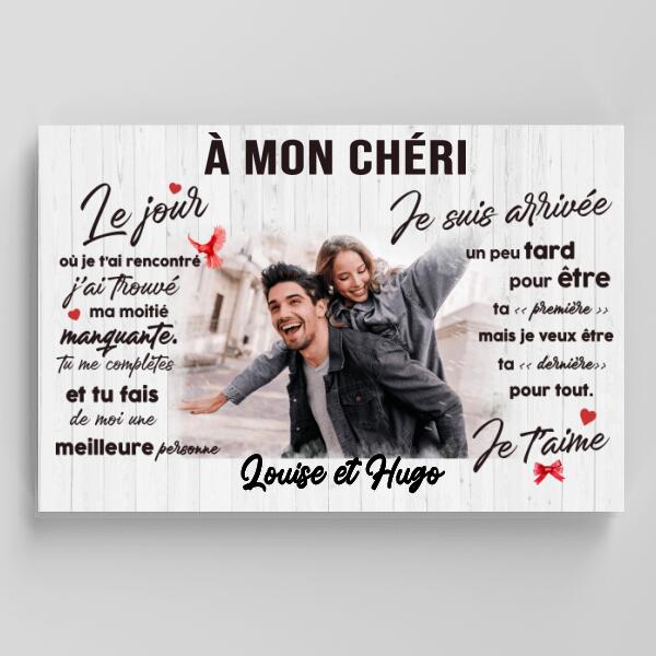 À Mon Chéri (Ma Chérie) - Photos et Noms Personnalisables