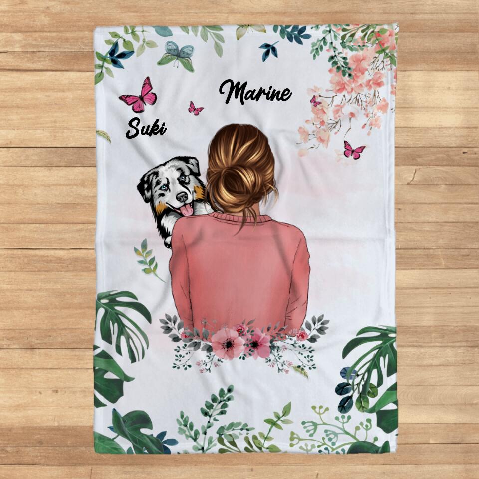 Couverture Polaire - Amour à mon chien et chat câlins- Jusqu'à 4 Animaux