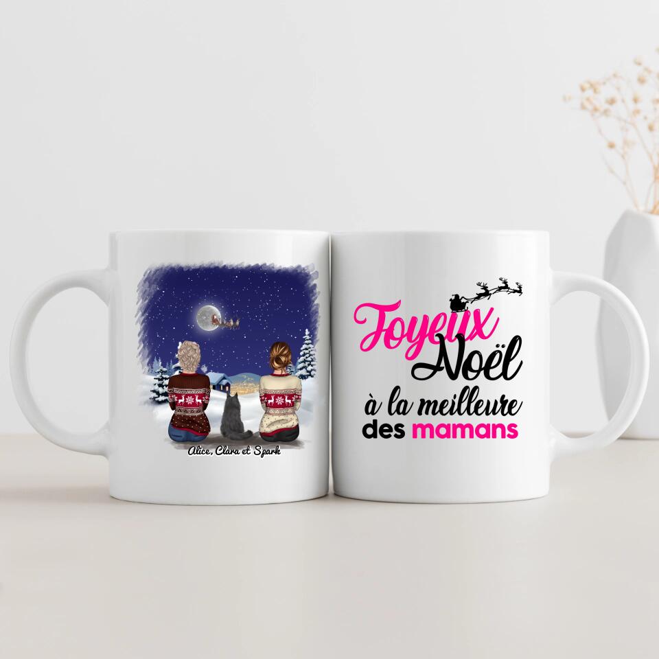 2 Femmes avec chat ou chien - Le plus beau cadeau, c'est une famille heureuse