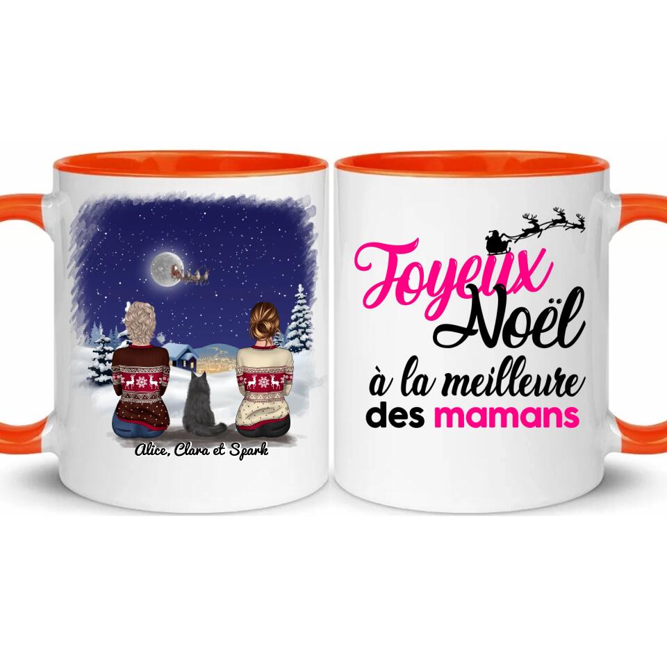 2 Femmes avec chat ou chien - Le plus beau cadeau, c'est une famille heureuse