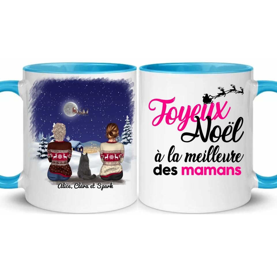2 Femmes avec chat ou chien - Le plus beau cadeau, c'est une famille heureuse