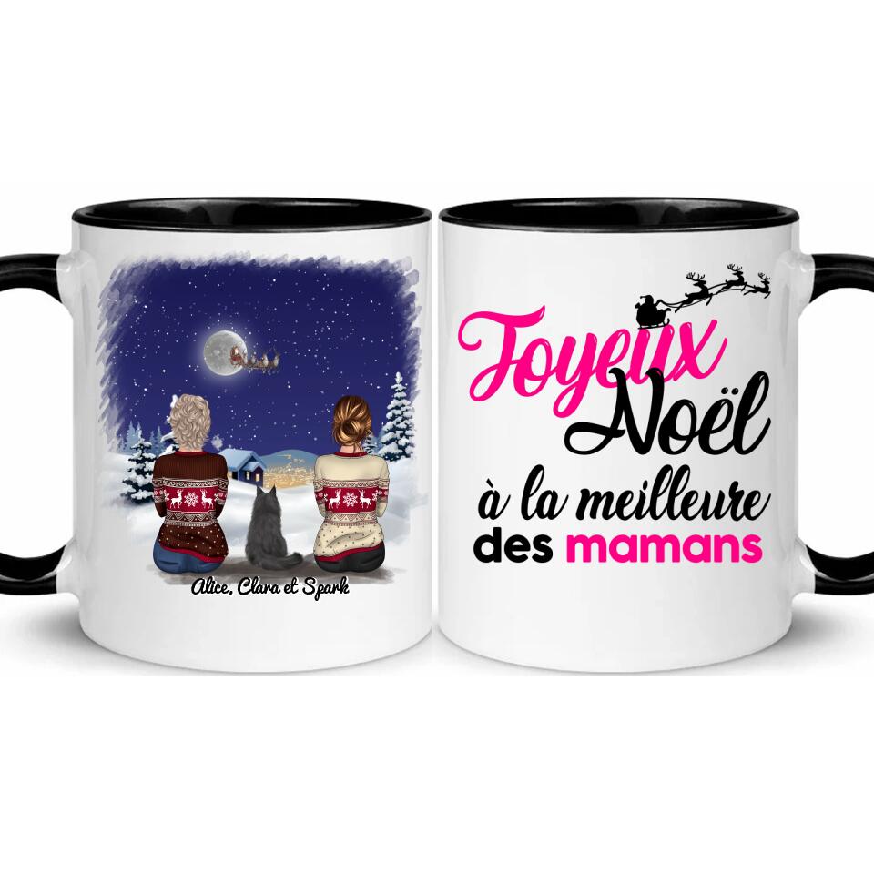 2 Femmes avec chat ou chien - Le plus beau cadeau, c'est une famille heureuse