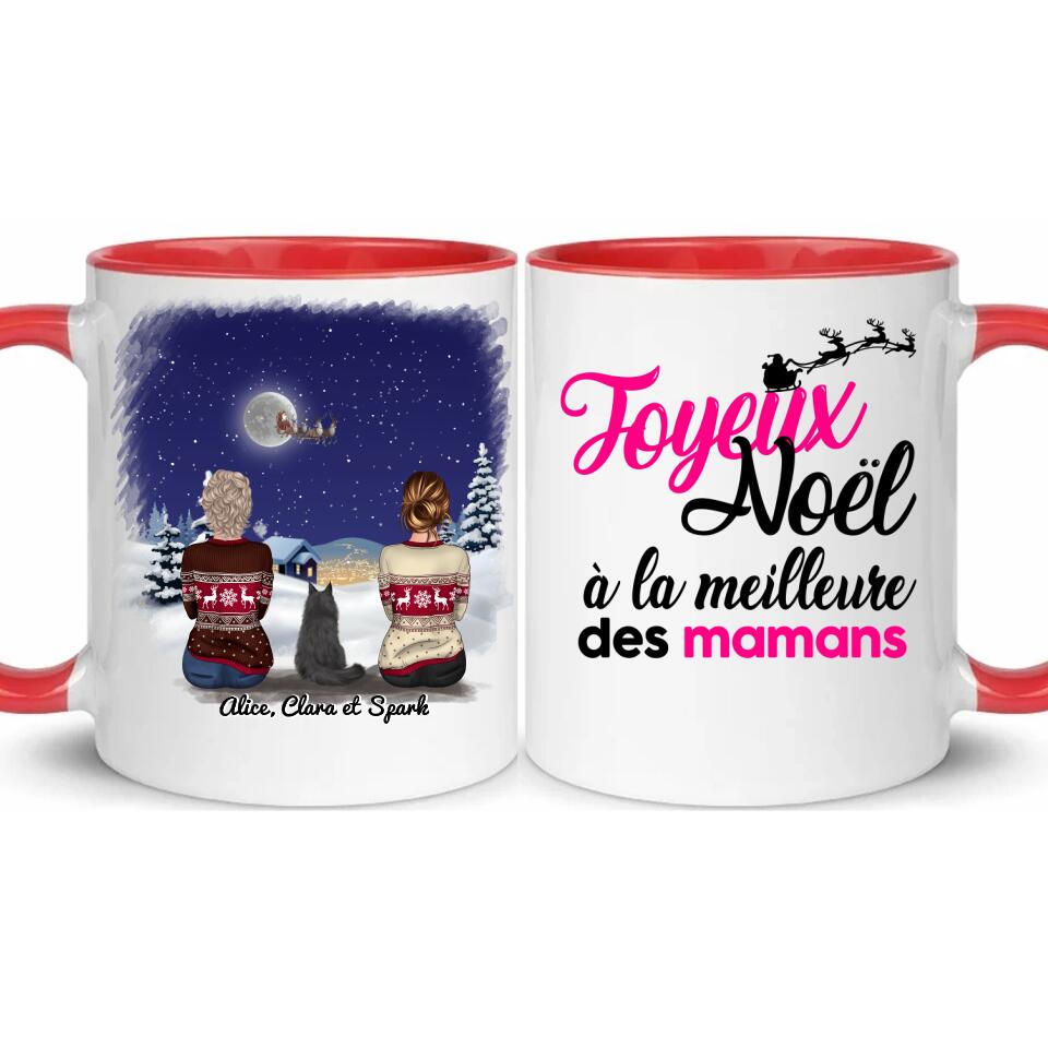 2 Femmes avec chat ou chien - Le plus beau cadeau, c'est une famille heureuse