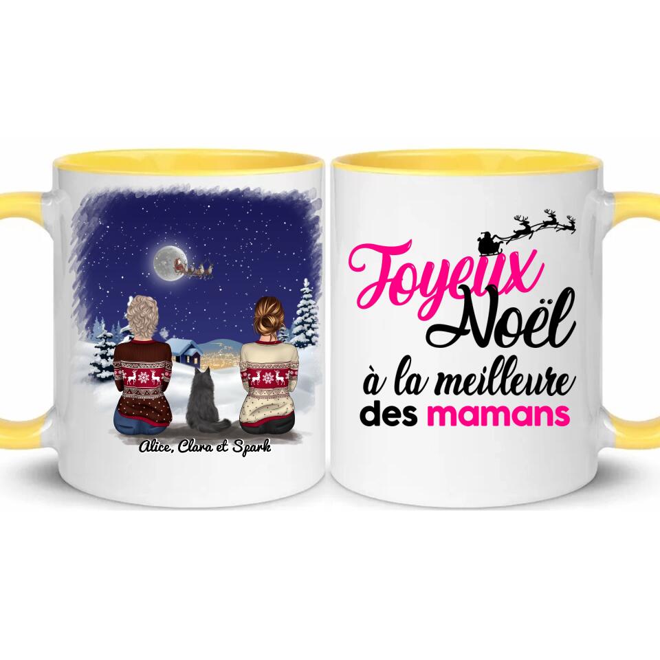 2 Femmes avec chat ou chien - Le plus beau cadeau, c'est une famille heureuse