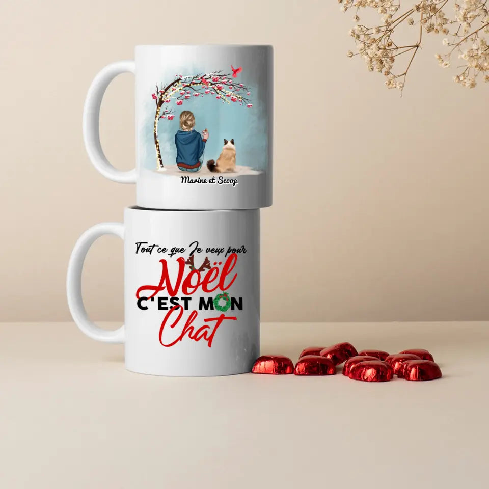 Tout ce que je veux pour Noël c'est mon chat (chien) - personnalisé