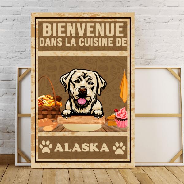 Toile Personnalisée -Bienvenue Dans La Cuisine De Mon Chien