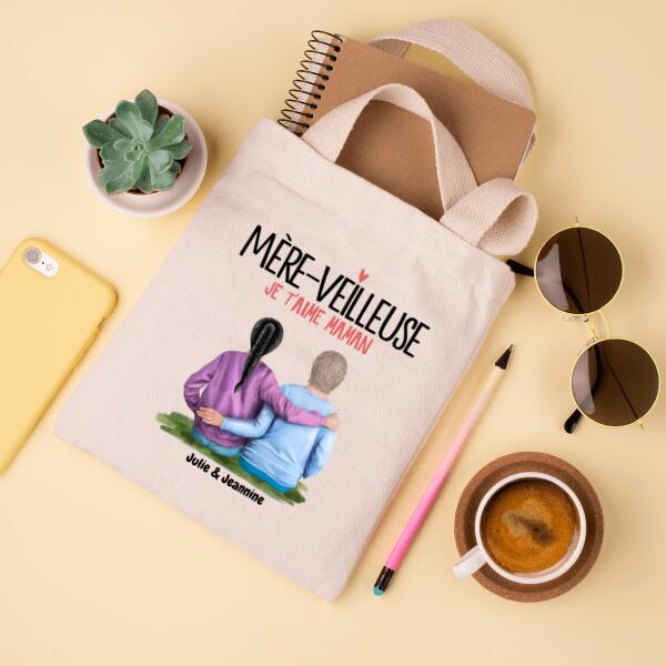 Mère-Veilleuse - Tote Bag - Textes, Cheveux, Peaux et Prénoms Personnalisables