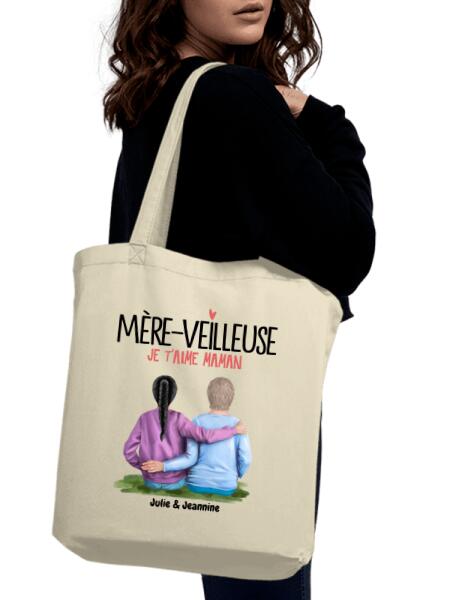 Mère-Veilleuse - Tote Bag - Textes, Cheveux, Peaux et Prénoms Personnalisables