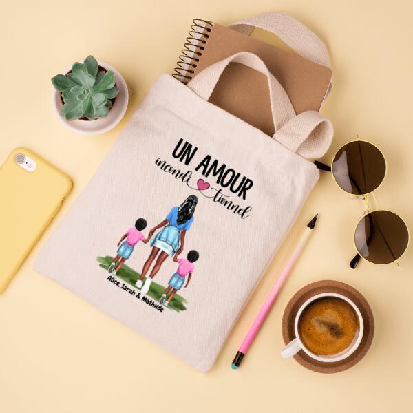 Un Amour Inconditionnel - Tote Bag - Peaux, Cheveux, Tenue et Prénoms Personnalisables