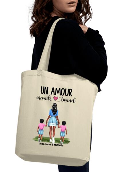 Un Amour Inconditionnel - Tote Bag - Peaux, Cheveux, Tenue et Prénoms Personnalisables