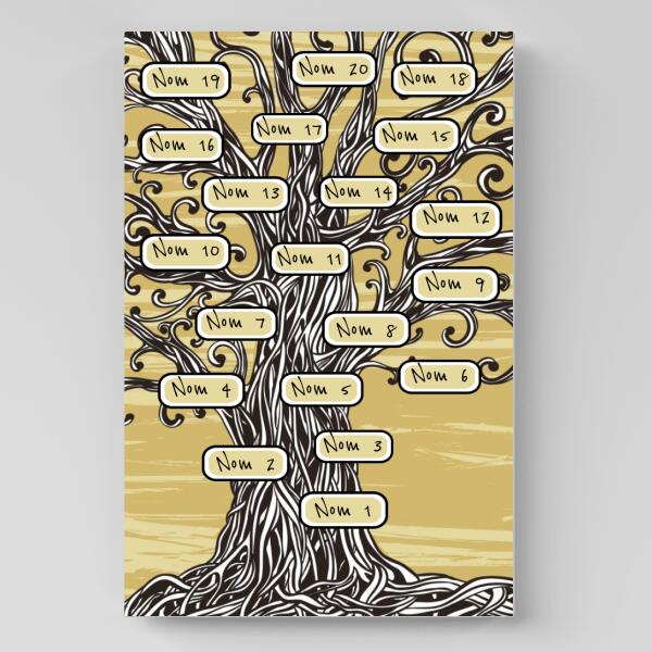 Arbre de famille - Toile personnalisée - jusqu'à 20 noms