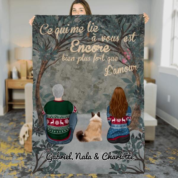 Pour Couple - Ce qui me lie à toi est encore bien plus fort que l'amour - Couverture Polaire personnalisé