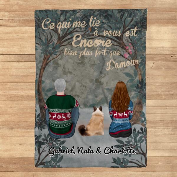 Pour Couple - Ce qui me lie à toi est encore bien plus fort que l'amour - Couverture Polaire personnalisé