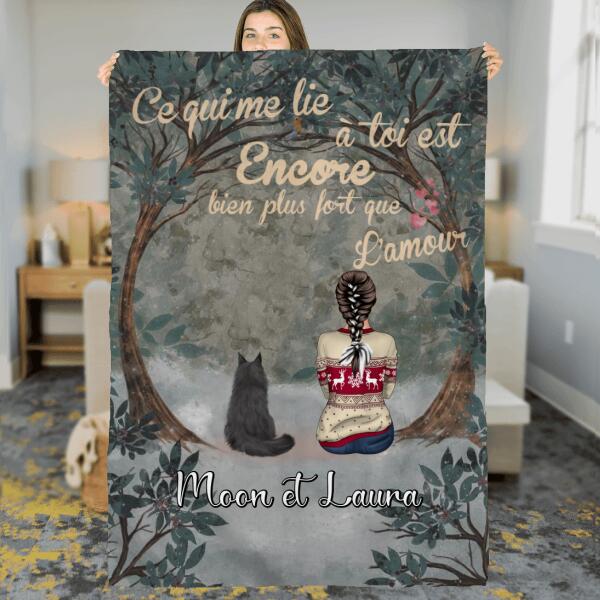 Couverture Polaire - Ce qui me lie à toi est encore bien plus fort que l'amour - Chiens et Chats personnalisés