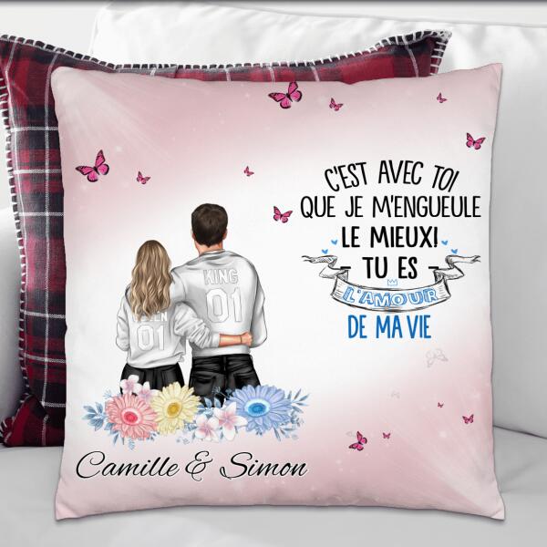 Coussin Couple - Texte personnalisé