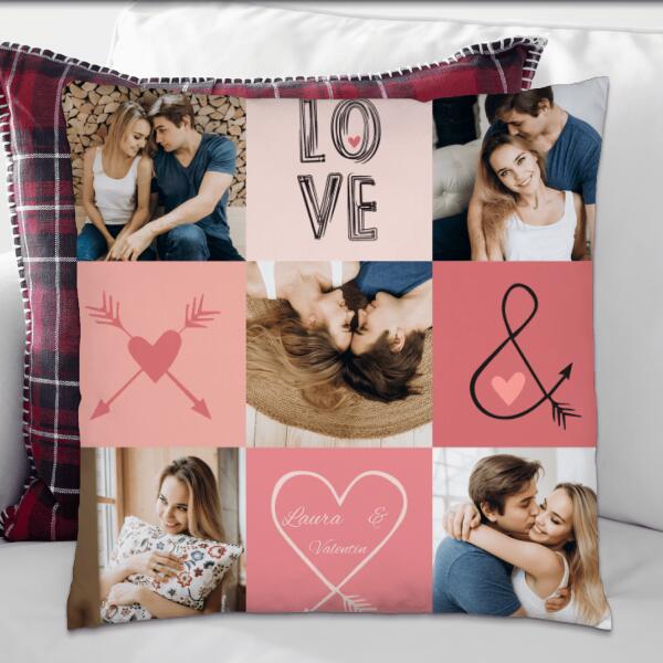 Coussin pour les couples- jusqu'à 5 photos personnalisées