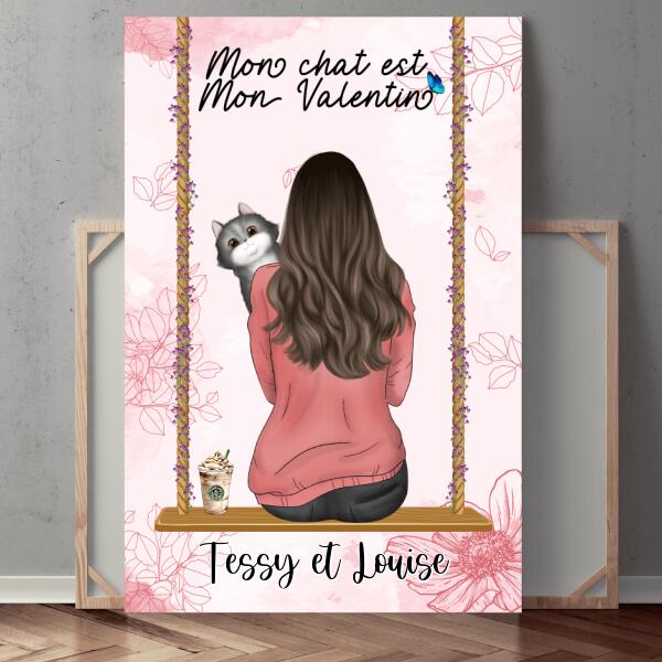 Mon Chat est mon valentin.. - Toile et poster personnalisés - Jusqu'à 4 Chats