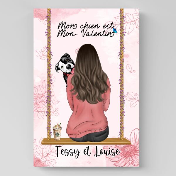Mon Chien est mon valentin.. - Toile et poster personnalisés - Jusqu'à 4 Chiens