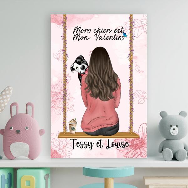 Mon Chien est mon valentin.. - Toile et poster personnalisés - Jusqu'à 4 Chiens