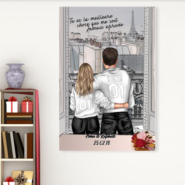 Toile - Tu es la meilleure chose qui me soit jamais arrivée - Prénoms, textes et caractères personnalisés