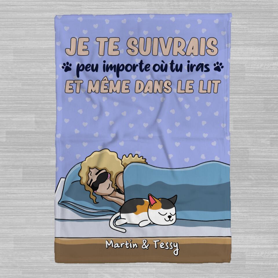 Couverture Polaire - Je te suivrais peu importe où tu iras.. - Chiens et Chats personnalisés