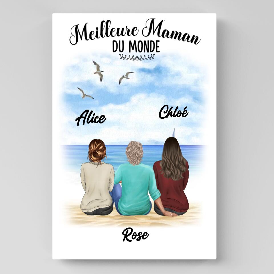 Meilleure Maman du monde - Toile personnalisée