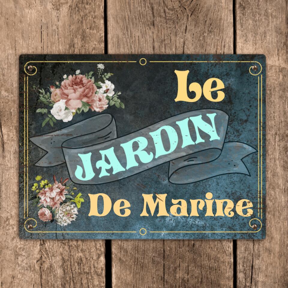 Plaque - Le Jardin de.. - Texte et prénoms personnalisables