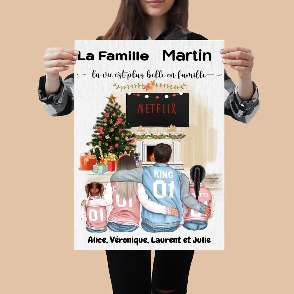 Poster de Famille - fille ou garçon- Noms personnalisés
