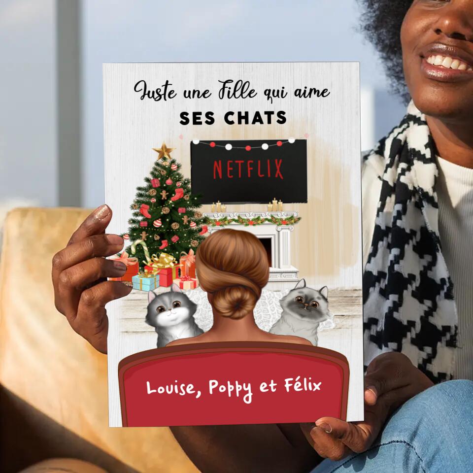 Poster de Noël avec mon chat - Noms Personnalisés