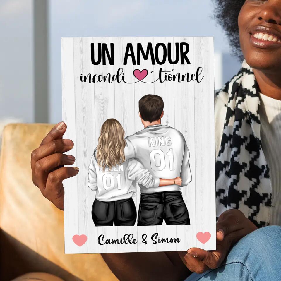 Poster - Je t'aime mon amour - Prénoms, textes et caractères personnalisés