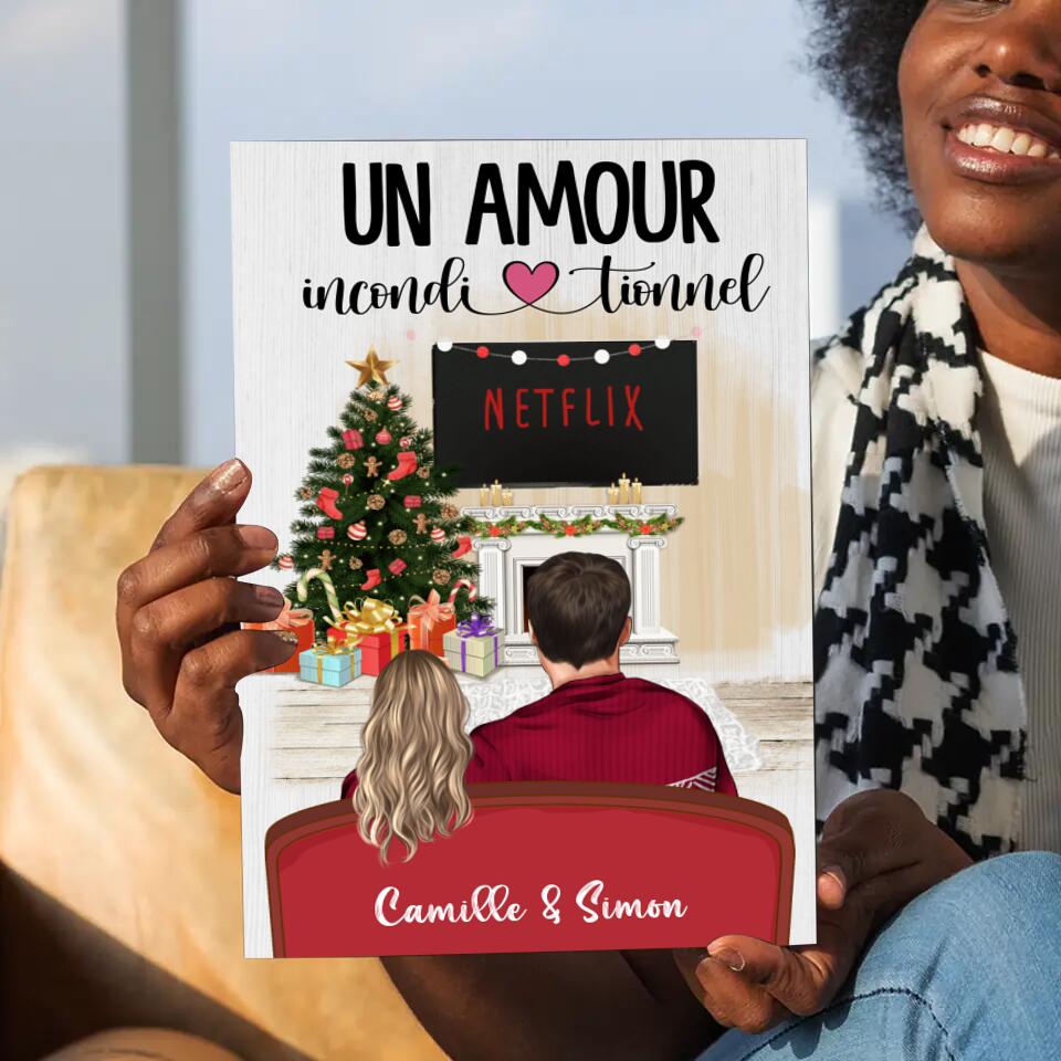 Poster de Noël pour les couples - Prénoms personnalisés
