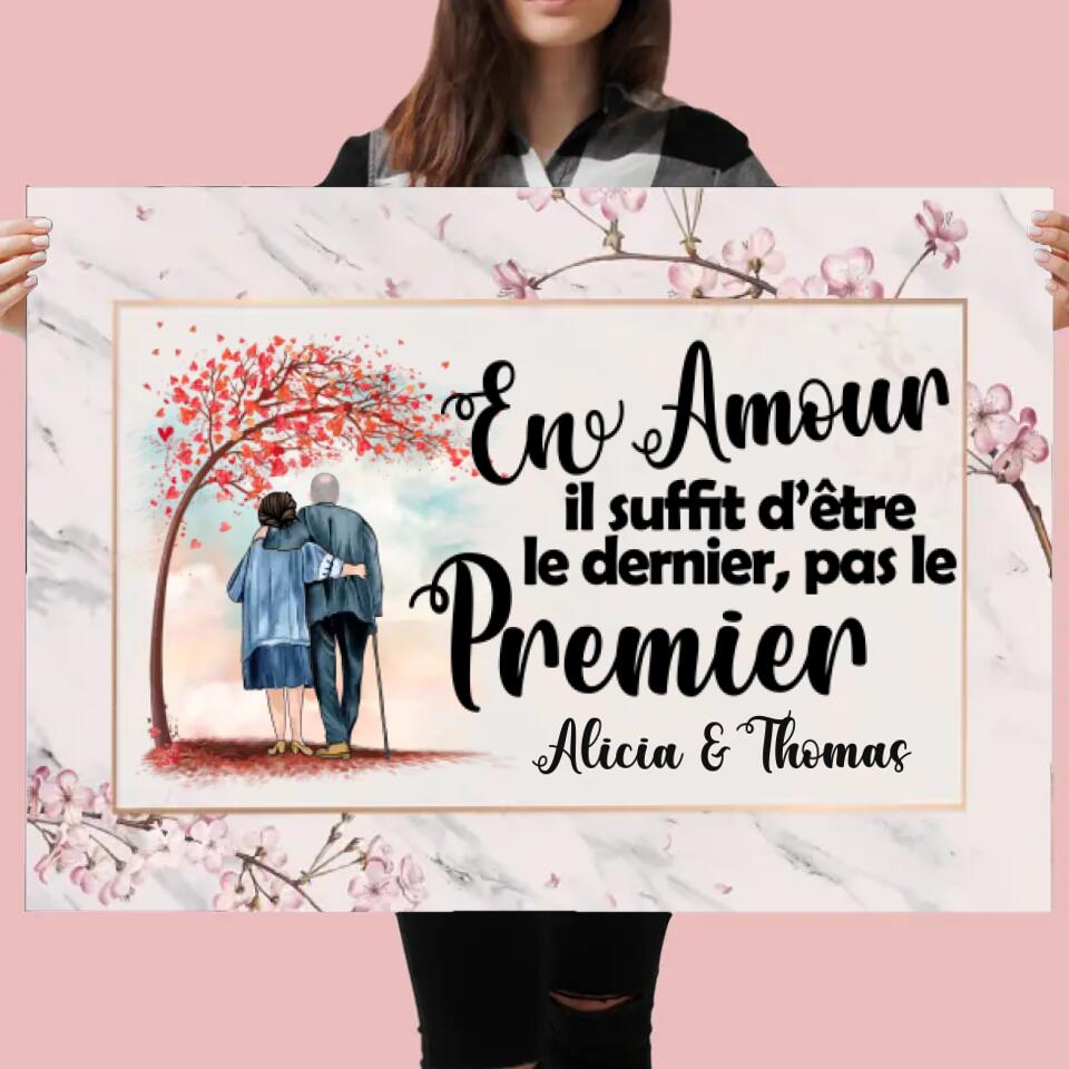 En Amour, il suffit d'être le dernier.. - Poster Personnalisable - Texte Personnalisable