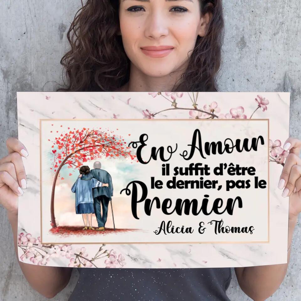 En Amour, il suffit d'être le dernier.. - Poster Personnalisable - Texte Personnalisable
