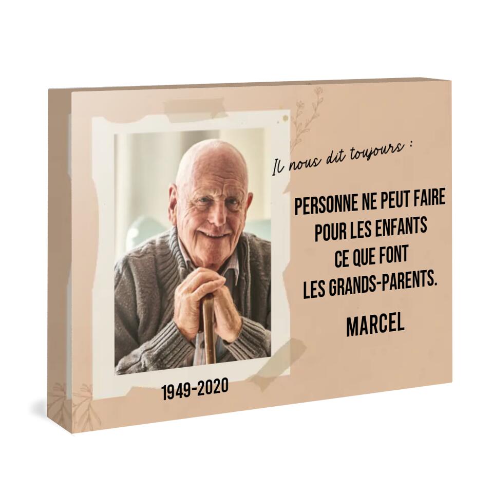Mémorial pour les Grand-parents.. - AcrylicBlock Personnalisable - Texte et Prénom Personnalisables