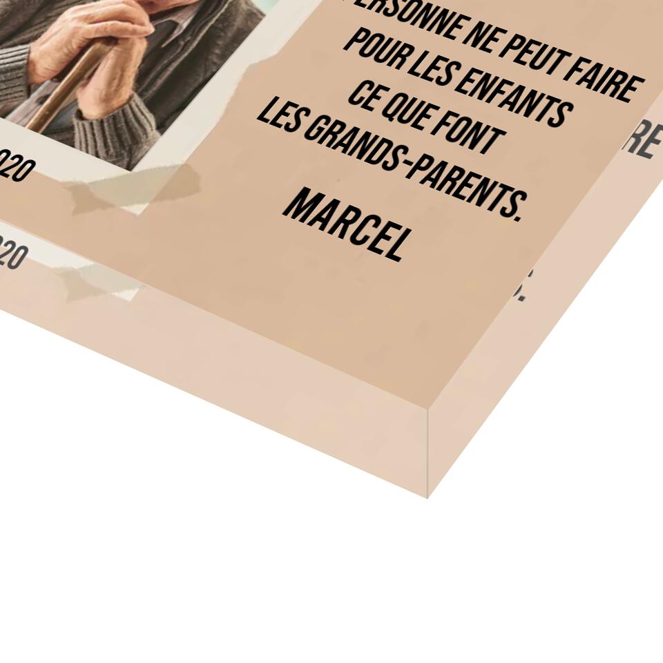Mémorial pour les Grand-parents.. - AcrylicBlock Personnalisable - Texte et Prénom Personnalisables