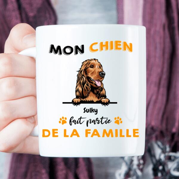 Mon chien fait partie de la famille.. - Tasse personnalisée