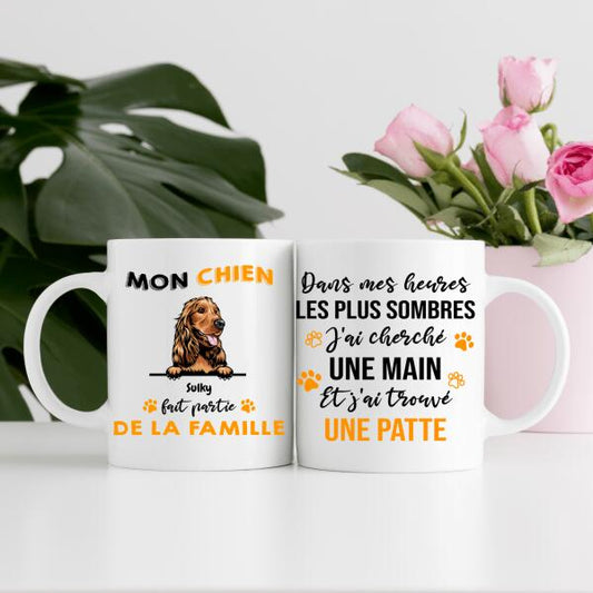 Mon chien fait partie de la famille.. - Tasse personnalisée