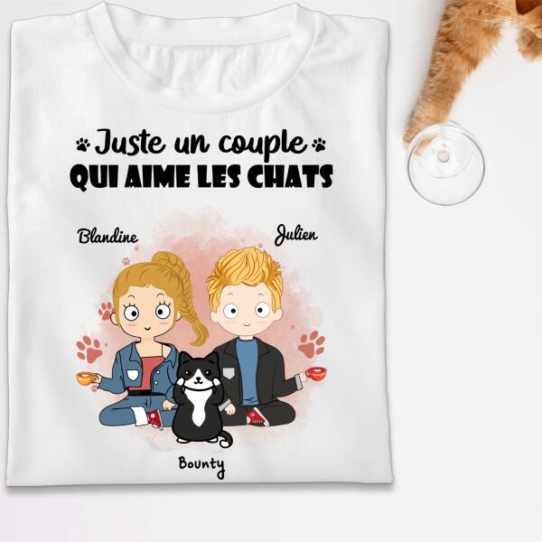 Juste un couple qui aime les chats - Noms et nombre de chats personnalisés