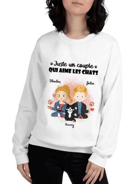 Juste un couple qui aime les chats - Noms et nombre de chats personnalisés