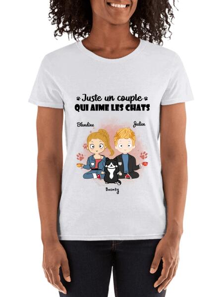 Juste un couple qui aime les chats - Noms et nombre de chats personnalisés